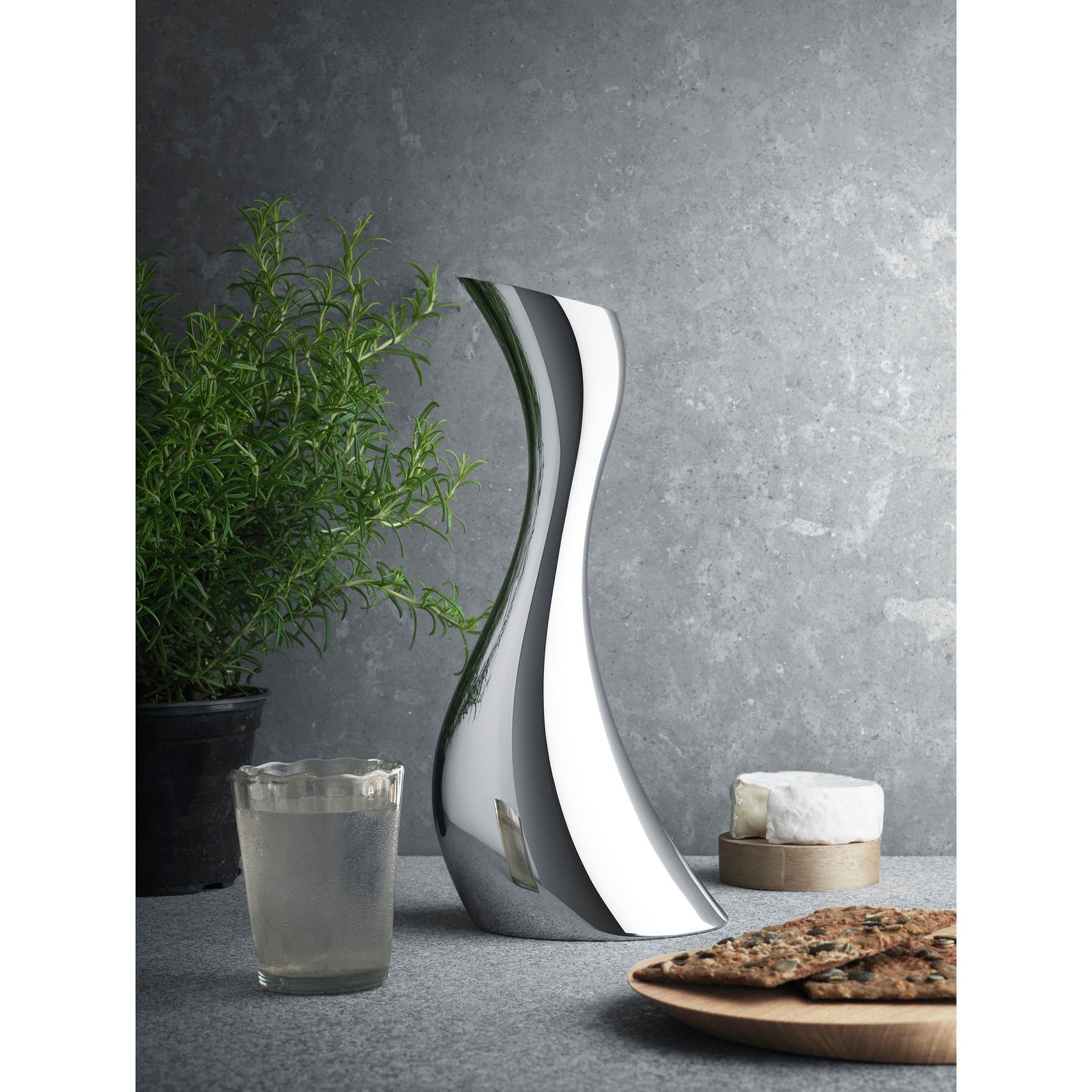 Georg Jensen Polished Stainless Steel Serving Cobra Pitcher - 1.2L - Silver A