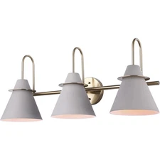 Canarm Lighting IVL1076A03MGG Talia Bathroom Vanity Light Matte Grey and Gold