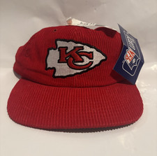 NEW Vintage Kansas City Chiefs Red Corduroy Snapback Hat Cap NFL Annco NWT