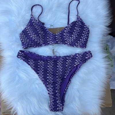 Berlook Purple Crochet-Style Bikini Swim Set 0001