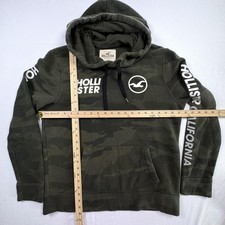 Hollister Hoodie Mens Medium Camo Pullover Spell Out California Hooded