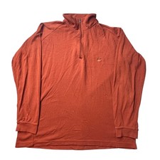 Wrangler Pullover Mens XL Orange Outdoor Quarter Zip Long Sleeve Mock Neck Faded