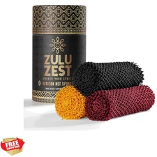 Authentic African Exfoliating Net Sponge 3-Pack - Deep Clean & Quick Dry