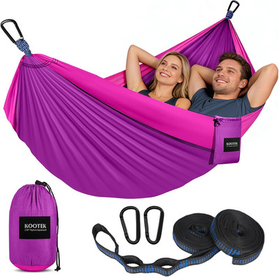 Camping Hammock, Portable Hammocks with Tree Straps & Attached Carry Bag, Campin