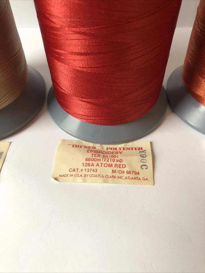 Lot of 4 - Coats & Clark Trusew Polyester Embroidery Thread 7200 YD. Spools 30WT - Image 3 of 4