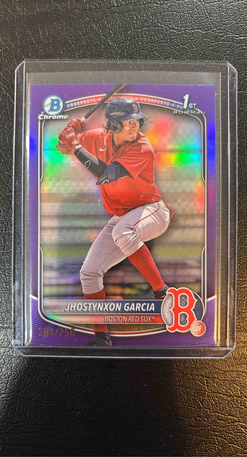 Jhostynxon Garcia 2025 Bowman Chrome #BCP-43 Purple Refractor /250 1st Prospect
