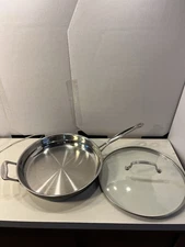 Cuisinart Stainless Steel Skillet W Cover Model Bsc722-30H Induction Ready