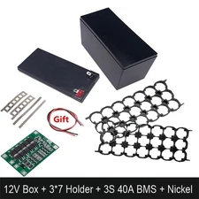BMS 12V 3S 7P 40A Li-ion Battery Pack Kit DIY Case Holder for 18650 Power Wall #