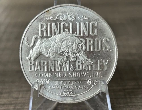 RINGLING BROS./BARNUM & BAILEY CIRCUS 100TH ANNIVERSARY STERLING SILVER ROUND