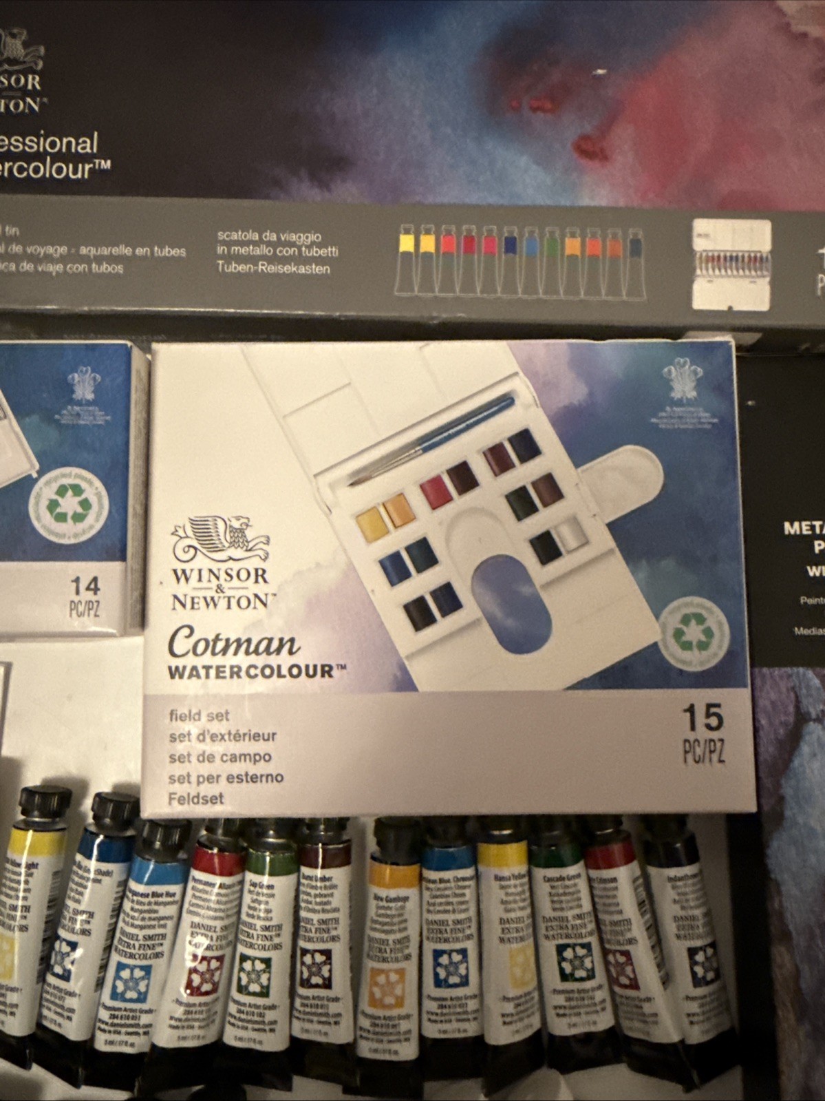 LOT OF 183 Daniel Smith Extra Fine Watercolors & Winsor & Newton Set & Arches