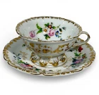 Wolfsohn Helena Dresden Unsigned Porcelain Mug circa 1890 Gold Flower Decor 3