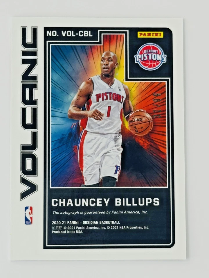 2020-21 Obsidian Chauncey Billups Volcanic Auto /99 Detroit Pistons - image 3 of 4