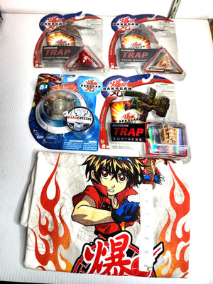 Bakugan Vestoria Booster Triad Battle Brawlers Trap B3 Sealed Lot of 4 + T Shirt