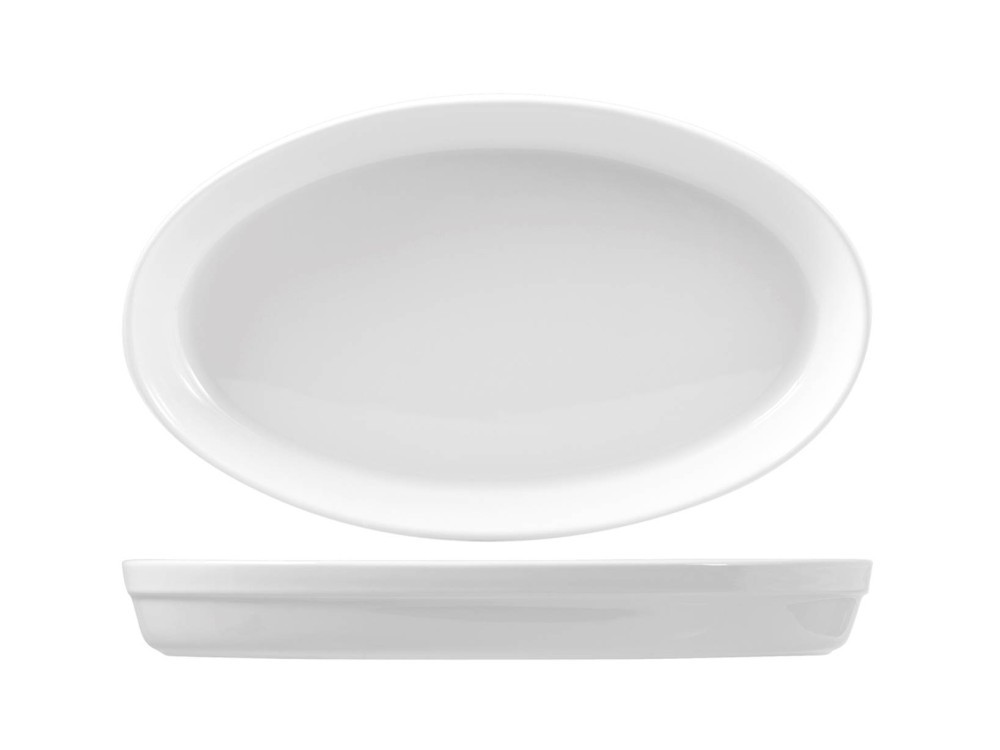 Oval Baking Dish Porcelain Roma White 32 Cm Saturnia