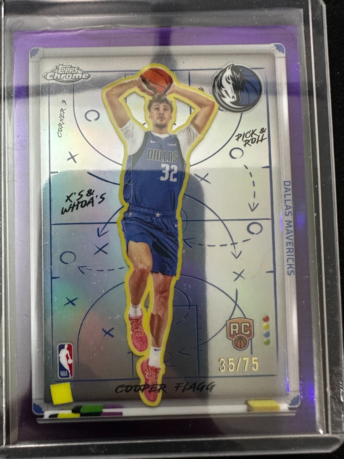 2025-26 Topps Chrome Cooper Flagg X’s And Whoa’s XW-8 /75 Purple