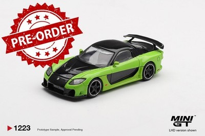 (Pre-order) MINI GT #1223 Mazda RX-7 VeilSide Fortune7 Green LHD Diecast Car