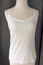 Fine M Cotton Stretch Camisole Lace Trim Adjustable Spaghetti Strap