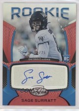2021 Certified Rookie Signatures Mirror Red 25/25 Sage Surratt #RS-SAS Auto 0a3