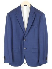 SUITSUPPLY Napoli Men's Blazer UK40L Blue Super 110s Wool Lined Formal