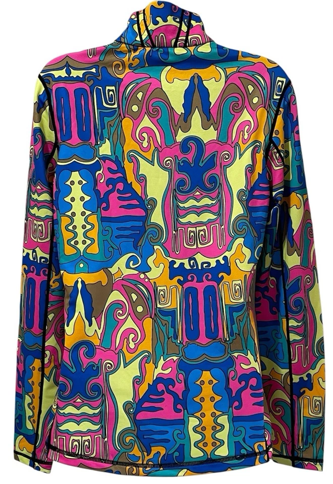 Sunice 1/4 Zip Geometric Golf Pullover Womens Med Dopamine Bold Vibrant Bright - Image 2 of 4