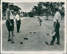 1966 Bocci Ball Being Played Hibiscus Park 54Th & Bicayne Bay Sports 7X9 Photo