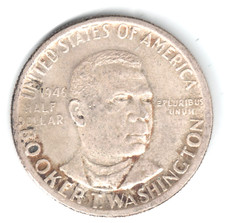 1946-P Booker T Washington Commemorative Half Dollar 90% Silver