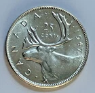 1947 Canada 25 Cents George VI Maple Leaf (Q-64)