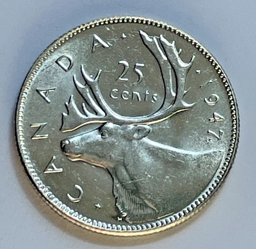 1947 Canada 25 Cents George VI Maple Leaf (Q-64)