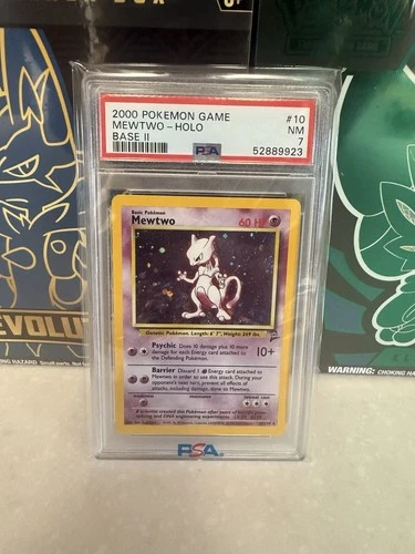 Pokémon Mewtwo Card PSA 7 NM, 10/130 Base Set 2 Holo, WOTC