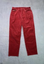 Vintage Lee Corduroy Pants Maroon Burgundy Red 5 Pocket Mens 32x29