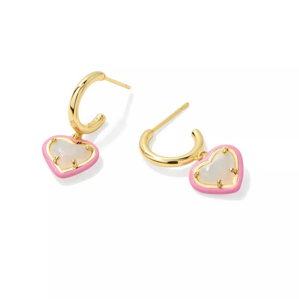 Серьги-кольца с эмалью Kendra Scott Valentine Day Anna - ЗолотоБелый 5190₽