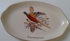 Vintage West Highland Pottery Oval Plate Pheasant Dunoon Argyll Made in Scotland