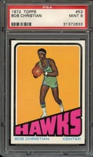 1972 TOPPS 53 BOB CHRISTIAN PSA MINT 9 