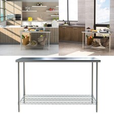 Stainless Steel Kitchen Countertop Table Shelf  Work Bench Commercial Catering
