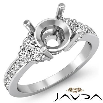 Basket Prong Setting Stone Semi Mount Round Diamond Engagement Ring 