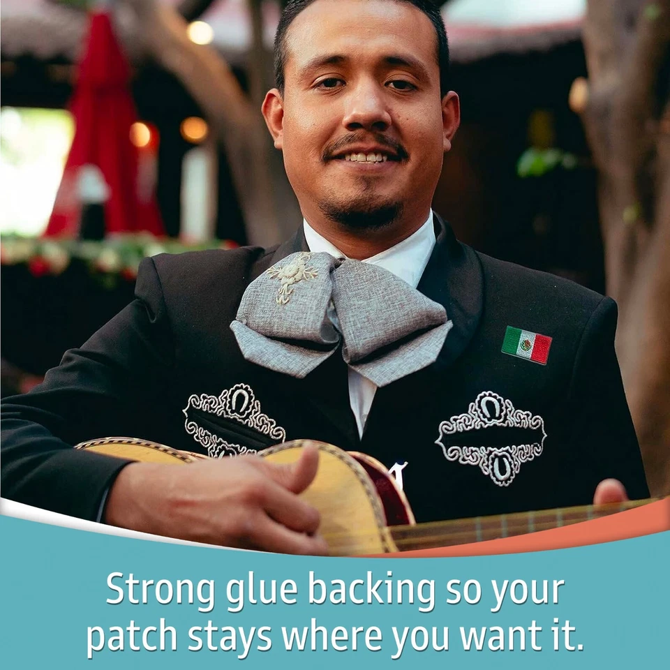 Parche de bandera mexicana pequeño (paquete de 5) bordado con apliques de hierro Foto 4 de 4