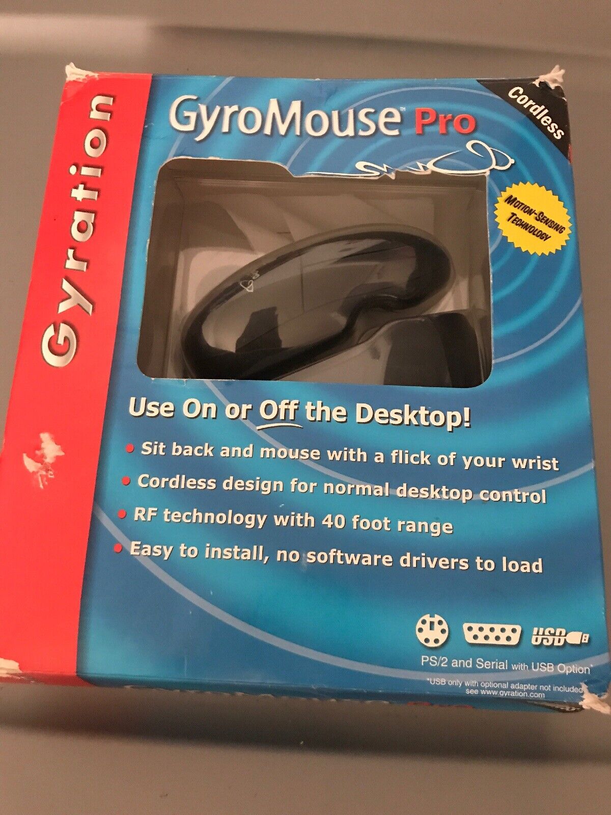 GyroMouse Gyro-Pro RTL In Original Retail Box RF technology Cordless PS/2 Base