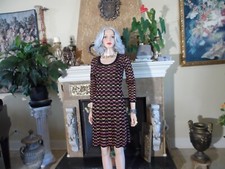New M Missoni Black Multi Color w/Lurex Knit A Line Dress Size IT 40 -US 4