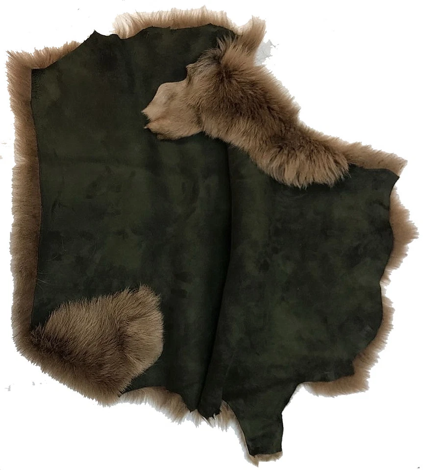 INFINITY Olivbraune Lammfell Toscana Lammfell Kleidung, Kleidungsstücke, Kragen,