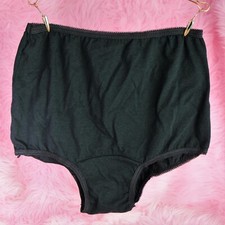 VTG Deadstock 100 Cotton Black Sissy High Cut Briefs Panties sz S NWOT