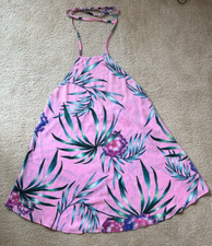 Show Me Your Mumu pink floral tie halter top short dress women size xs tropical