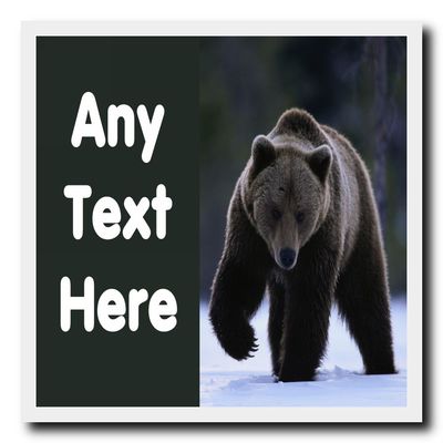 Grisly Bear personalisierte Getränkematte Untersetzer
