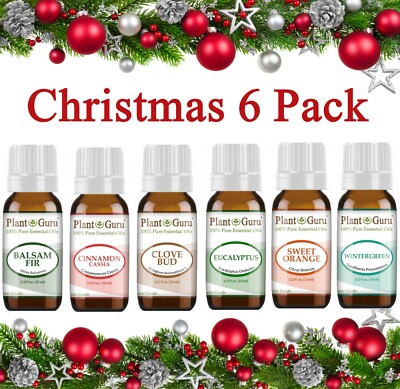 Christmas Holiday Essential Oil Set Pure Aromatherapy Balsam Fir Clove Cinnamon