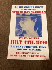 Stevie Ray Vaughan July 4 1990 Lake Compounce Cardstock Concert Poster 12x18