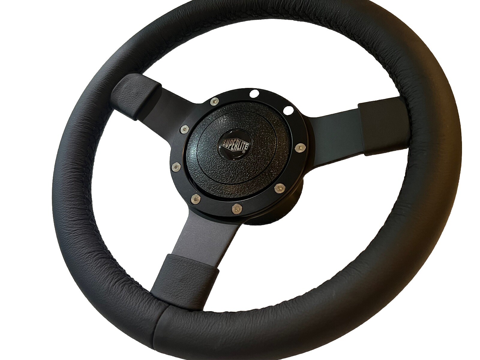Lotus Elan  12 Inch  Leather Steering Wheel & Boss Black