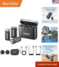 Advanced Wireless Lavalier Microphone Set with Charging Case  Smart Squelch