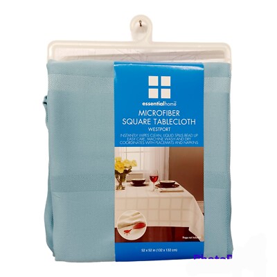 Essential Home Fabric Tablecloth-Aqua-52x52''-Square