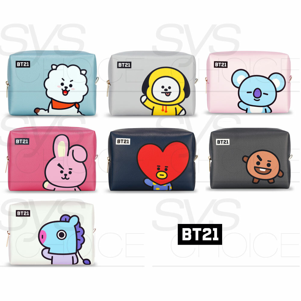 BTS BT21 Official Authentic Goods PU Square Pouch Large