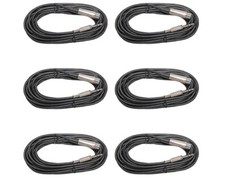 6 mic cords 25 ft foot shielded XLR female to 1/4 TRS balanced microphone cables