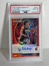 2020-21 PRIZM DRAFT PICKS  RC AUTO  ROOKIE RED CJ ELLEBY  PSA 10